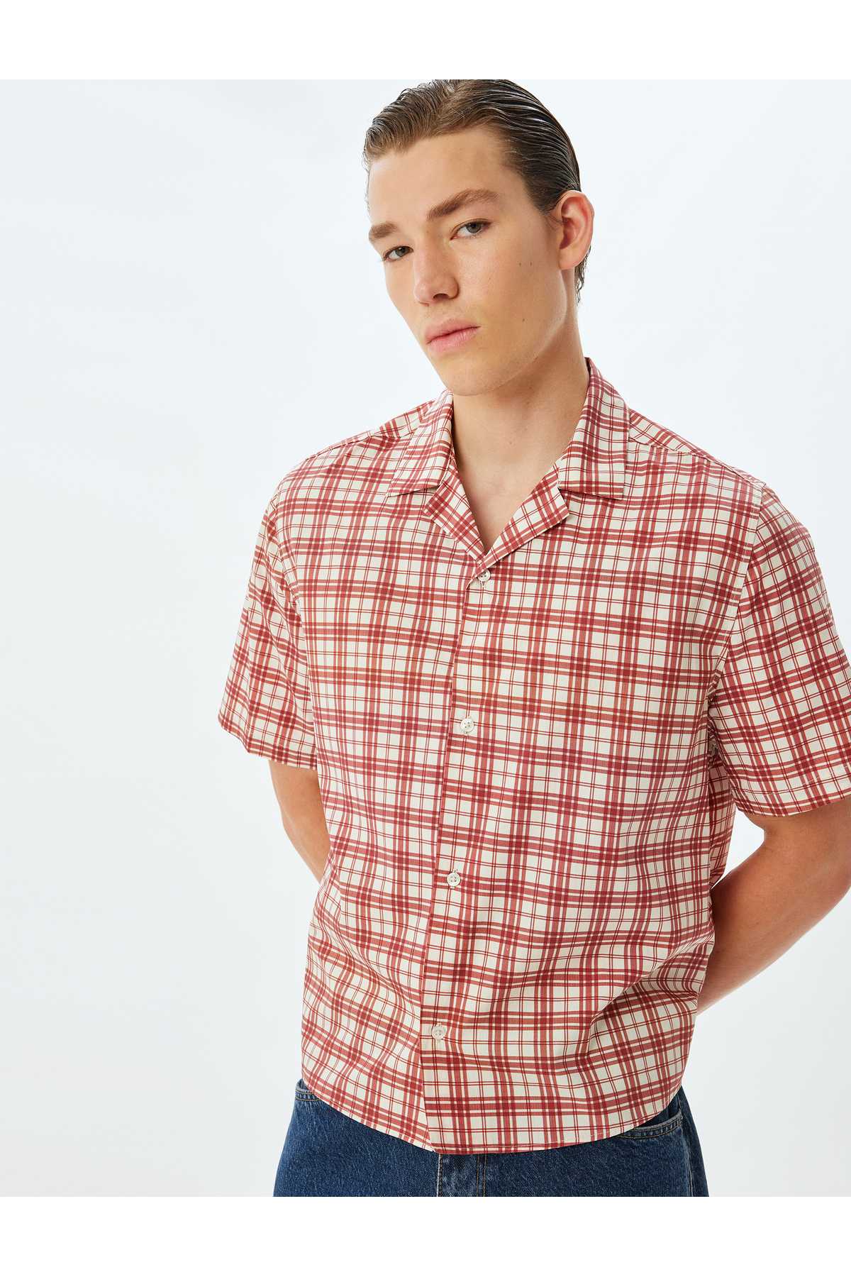 پیراهن آستین کوتاه باکسی نخی