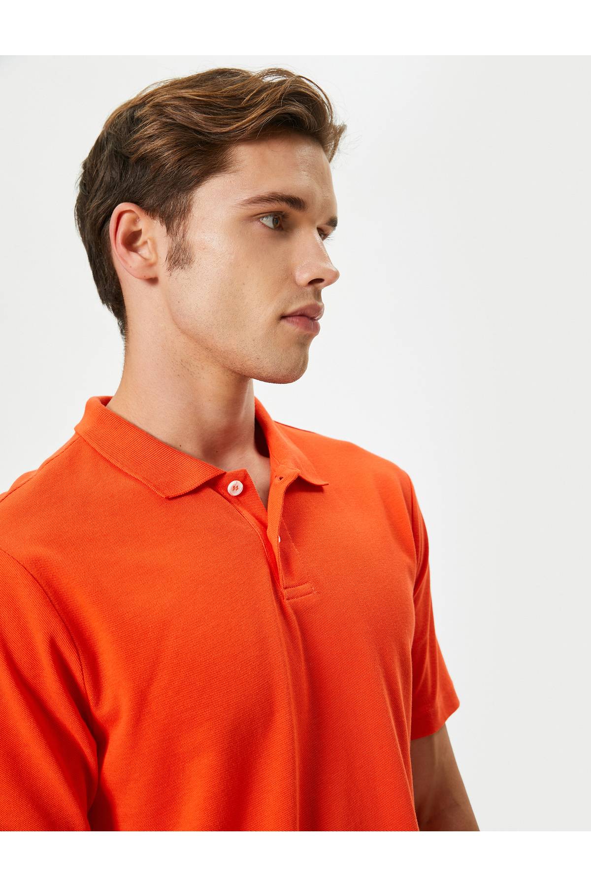 تیشرت اسلیم فیت یقه پولو آستین کوتاه نخی