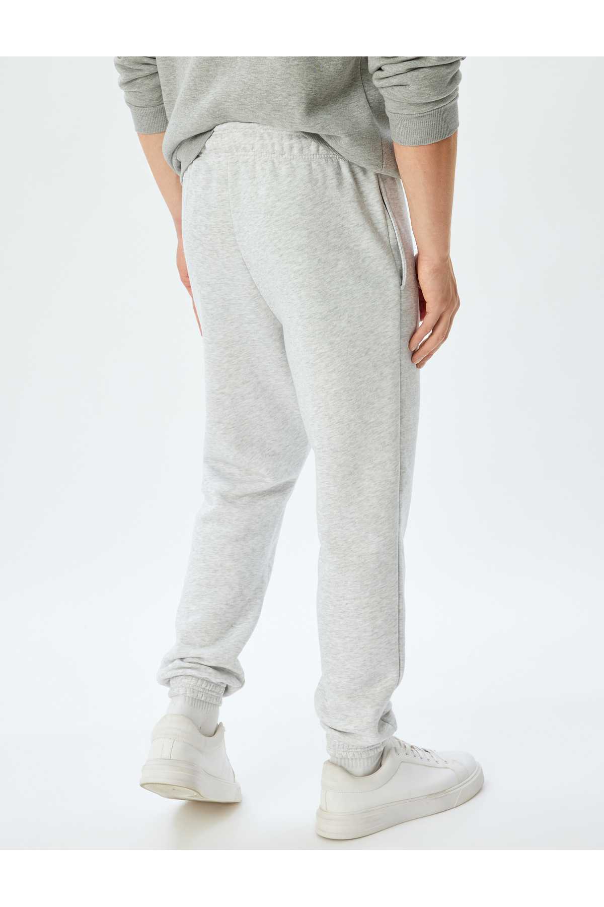 شلوار ورزشی با جیب زیپ کمر توری و ترکیب پنبه