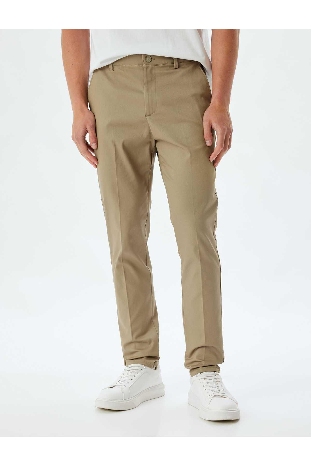 شلوار چینو با جیب باریک، پنبه ای