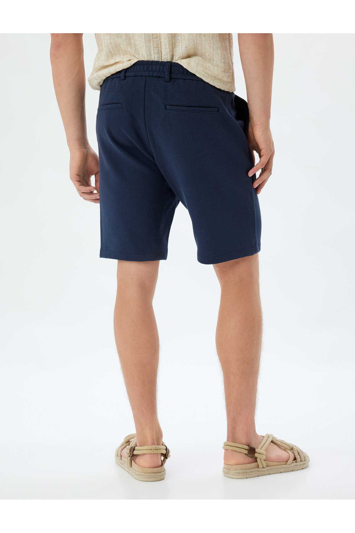 شلوارک چینو جیب کوتاه ترکیب پنبه ای با جزئیات