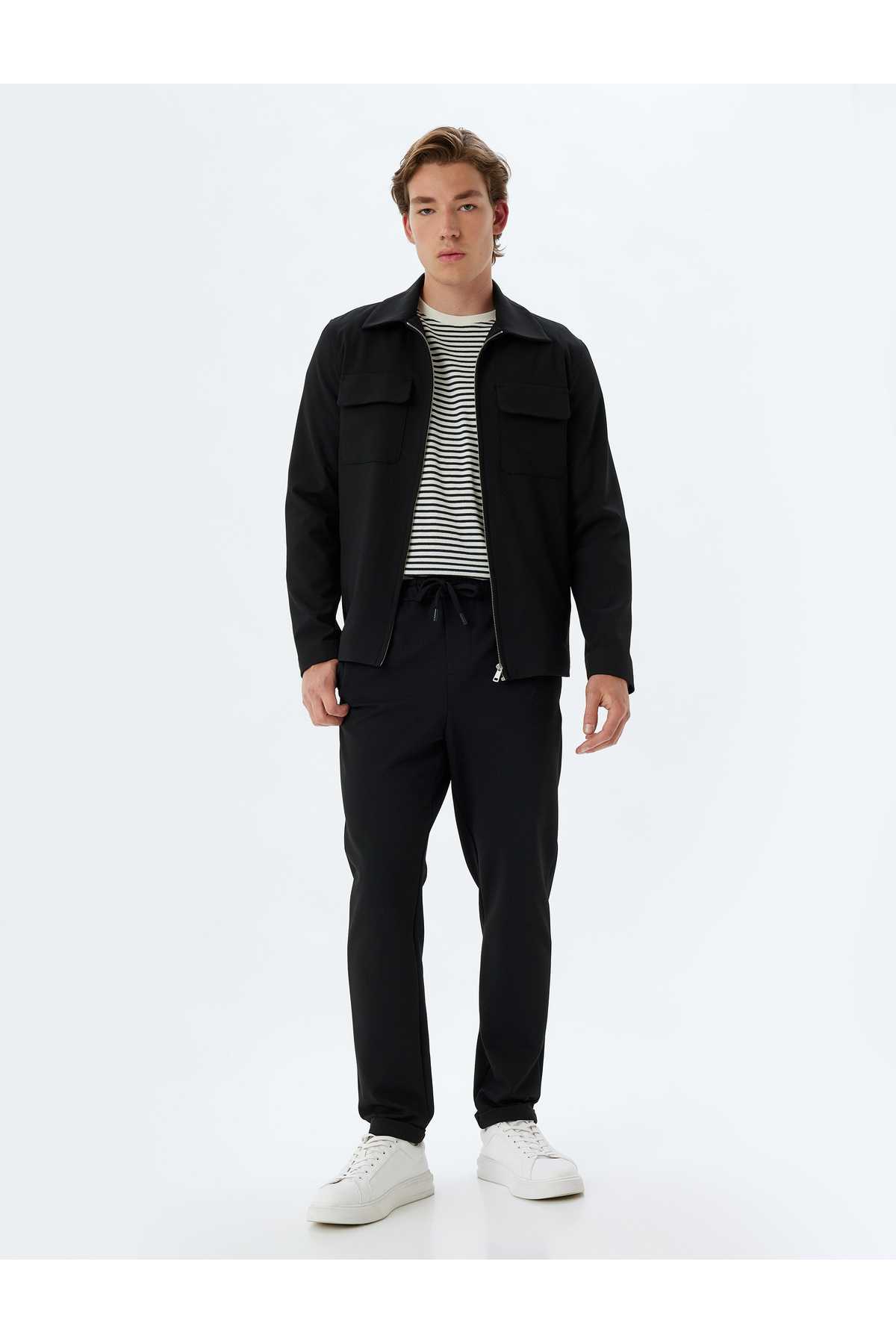 شلوار کمری توری با جزئیات جیب