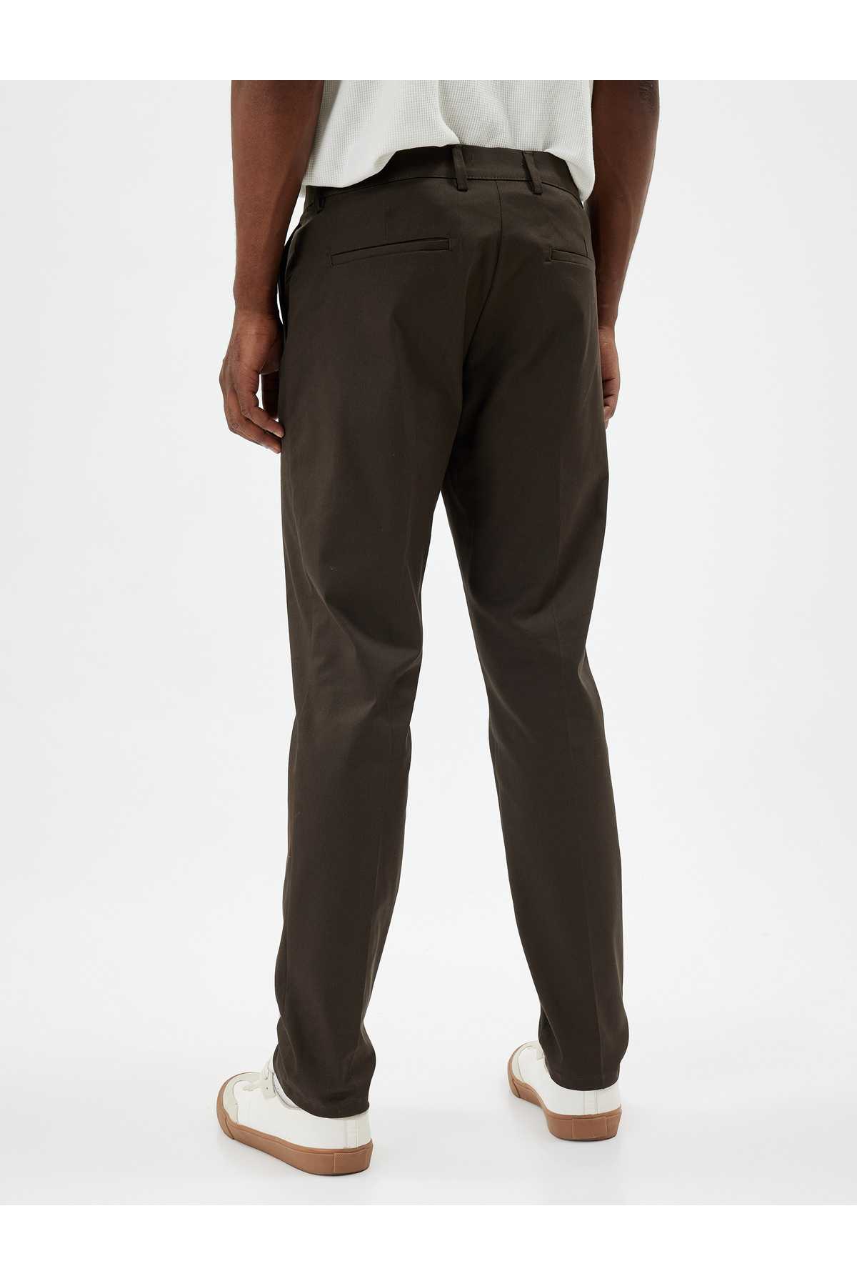 شلوار چینو با جیب باریک، پنبه ای