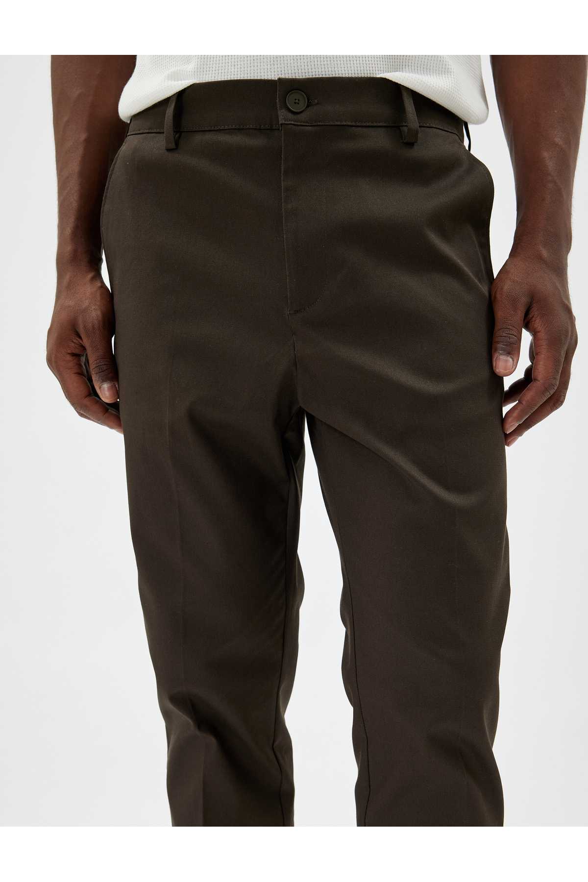 شلوار چینو با جیب باریک، پنبه ای