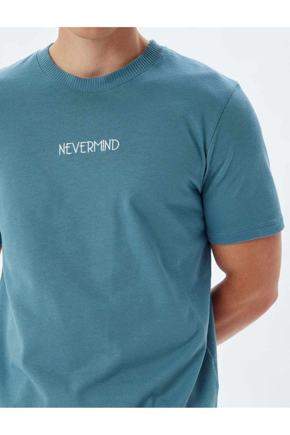 مدل تیشرت یقه خدمه آستین کوتاه نخی دوزی شده