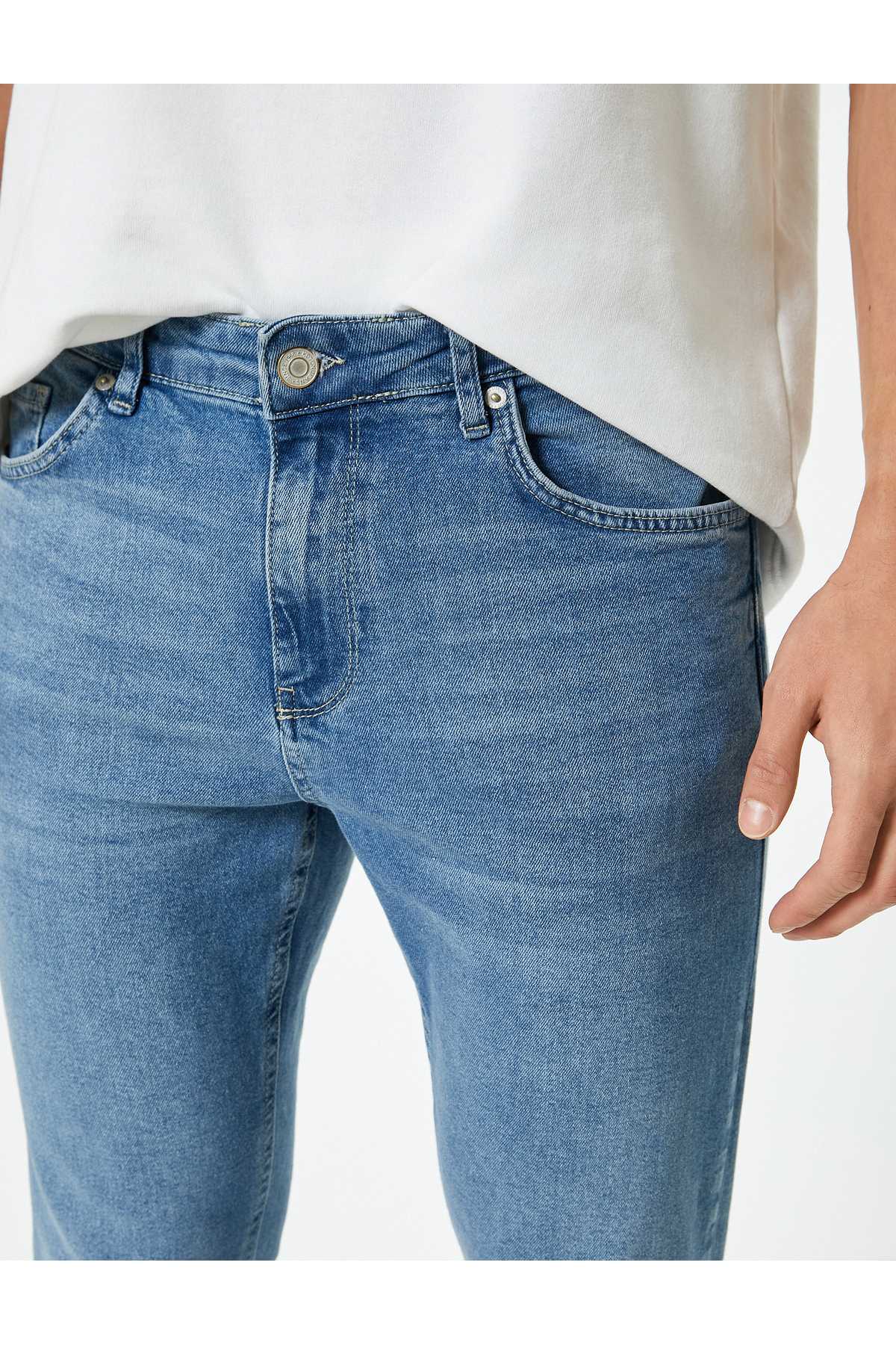 شلوار جین کمری استاندارد دکمه دار لاغر - Michael Jean