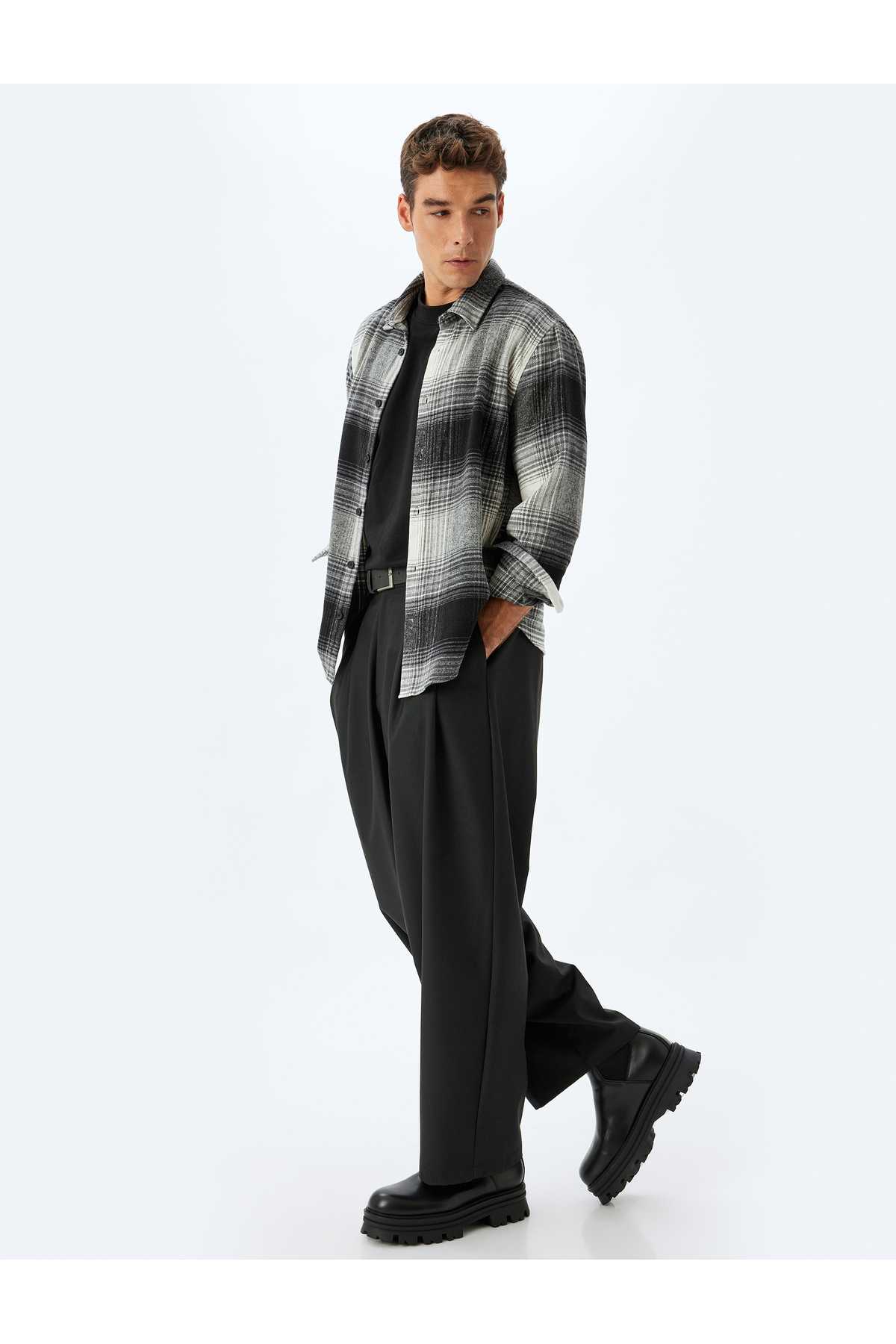 ترکیب پنبه آستین بلند پیراهن چوب جک