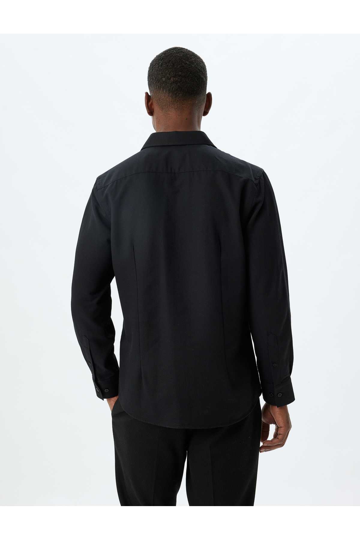 پیراهن باریک آستین بلند ترکیب پنبه ای