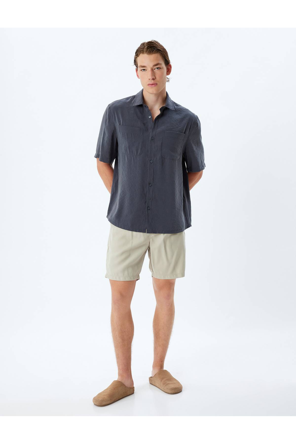 پیراهن پایه آستین کوتاه جیبی