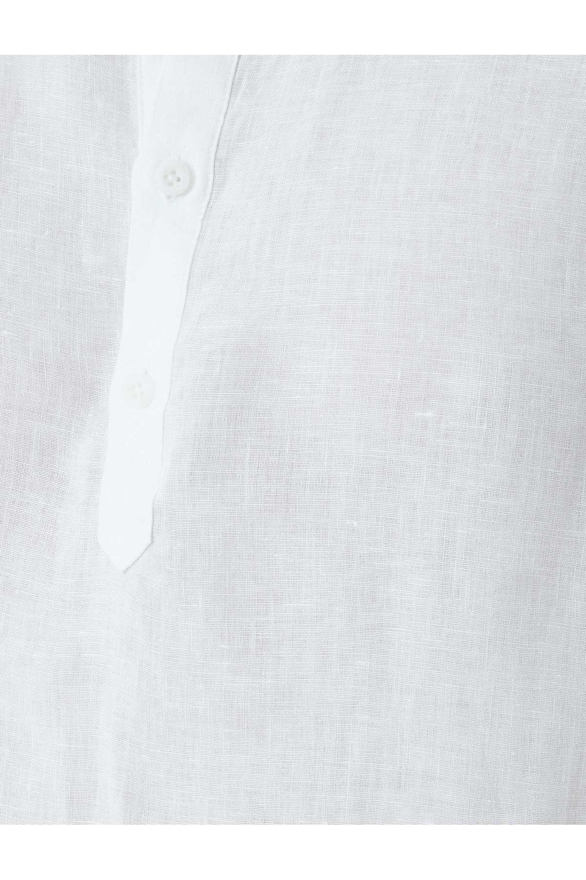 دکمه آستین بلند پیراهن کتان رایگان