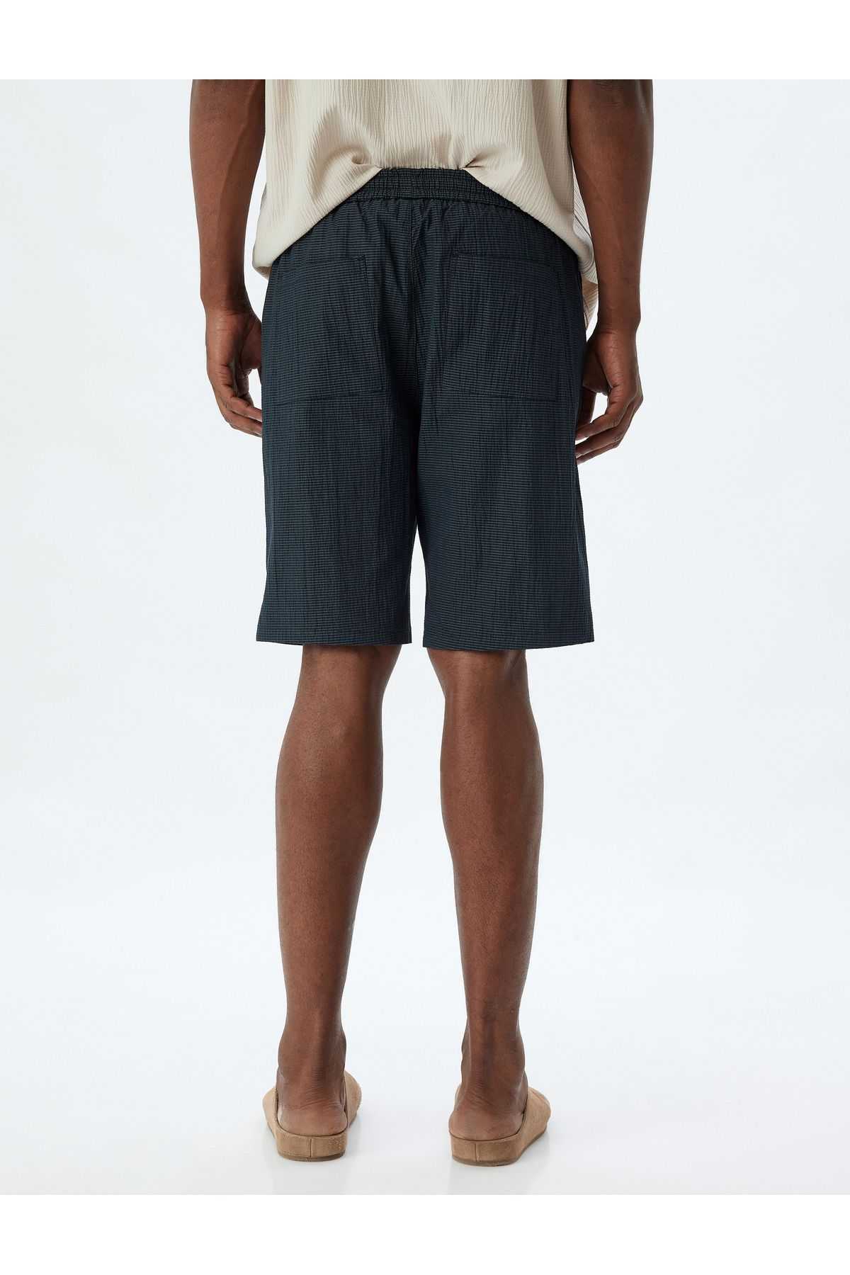 شورت برمودا بافت پنبه ای با جزئیات جیب