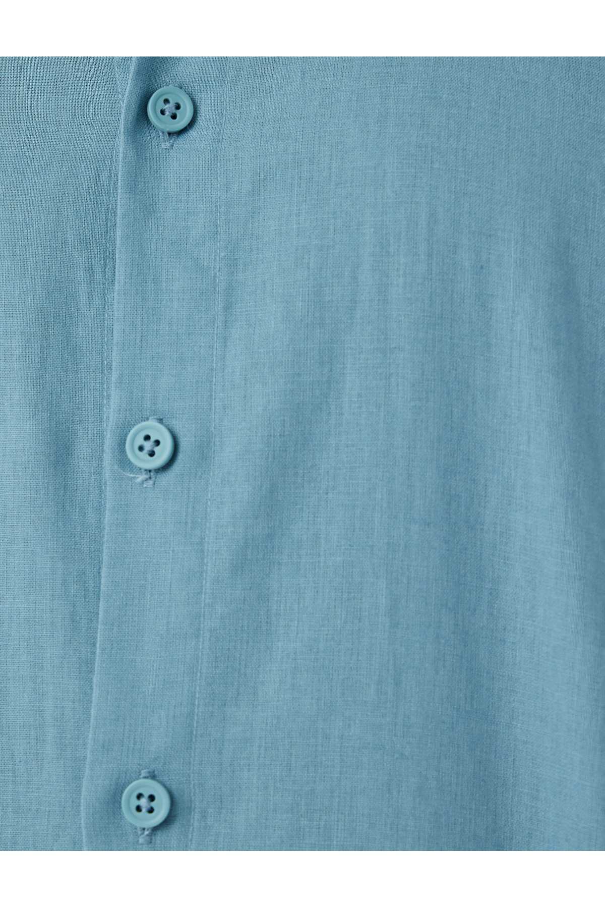 پیراهن ترکیبی کتانی آستین کوتاه پایه