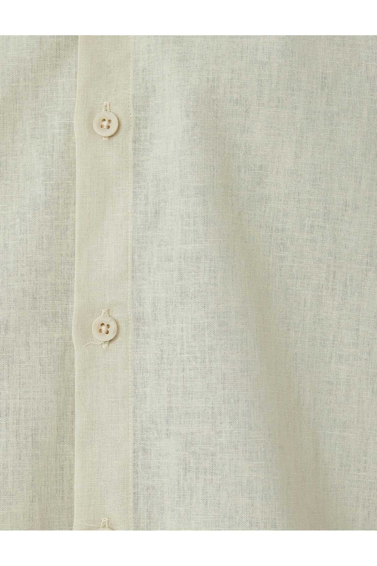 پیراهن ترکیبی کتانی آستین کوتاه پایه