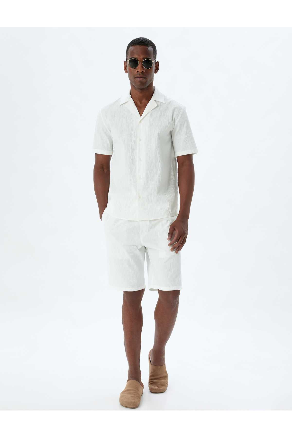 پیراهن آستین کوتاه نخی بافت پایه