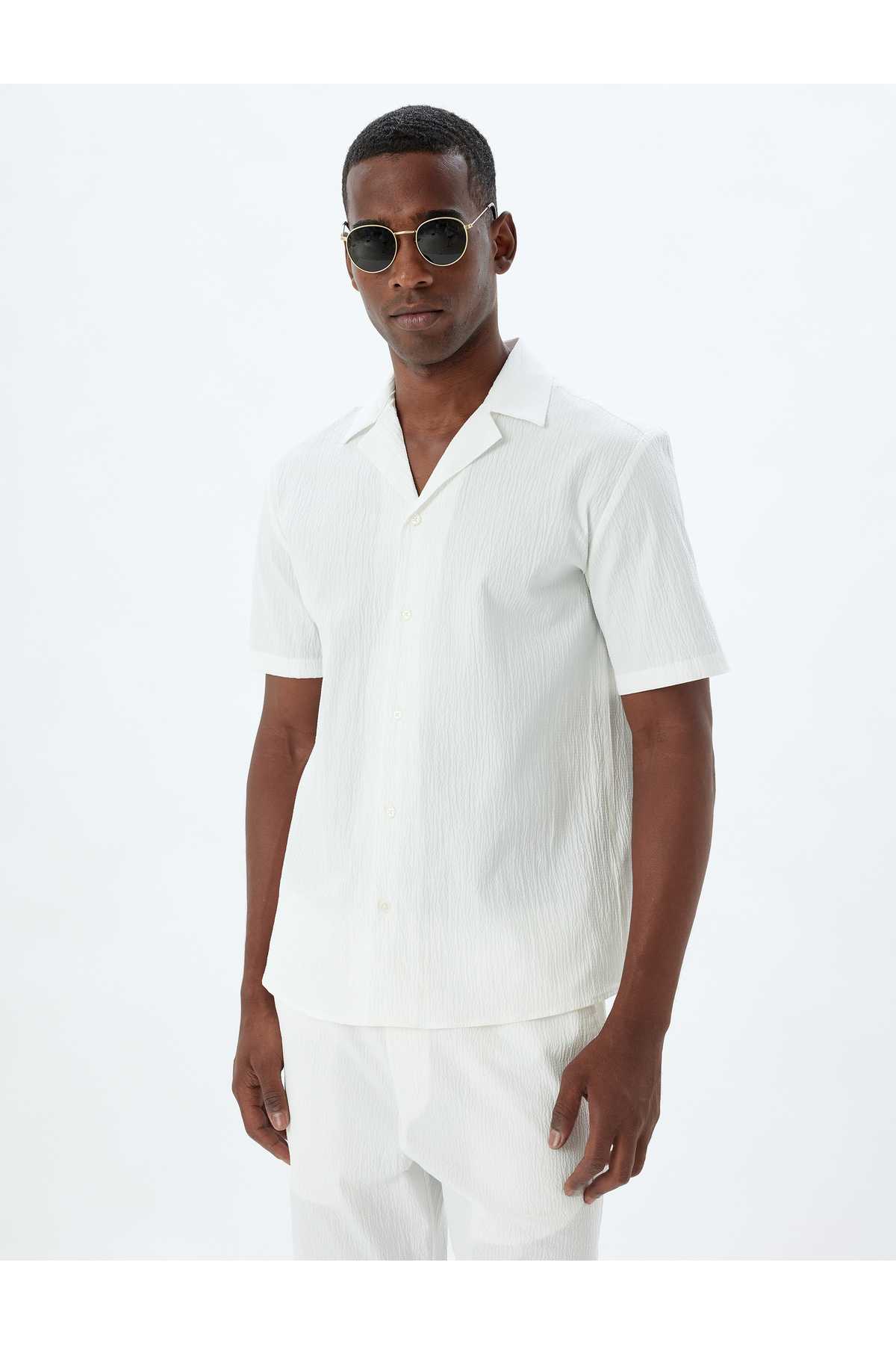 پیراهن آستین کوتاه نخی بافت پایه