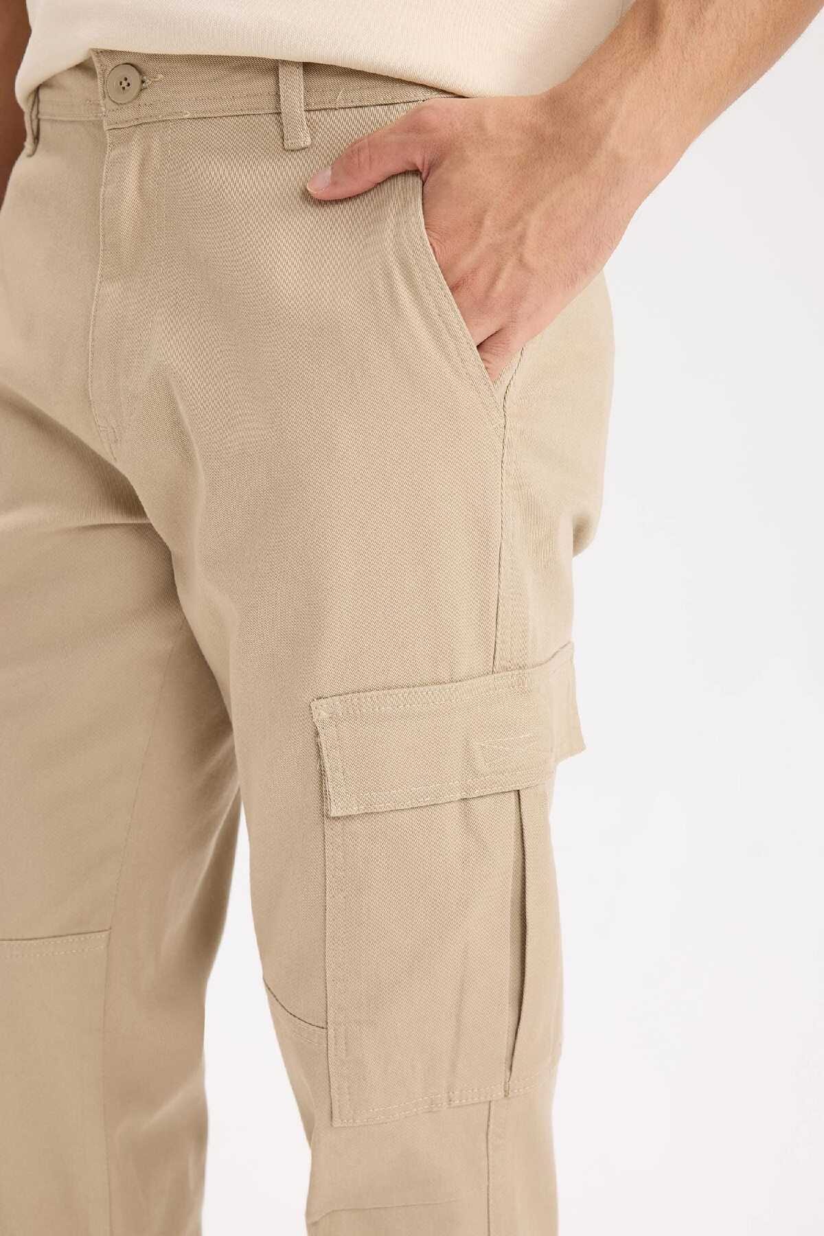 شلوار گاباردین با جیب باری گشاد