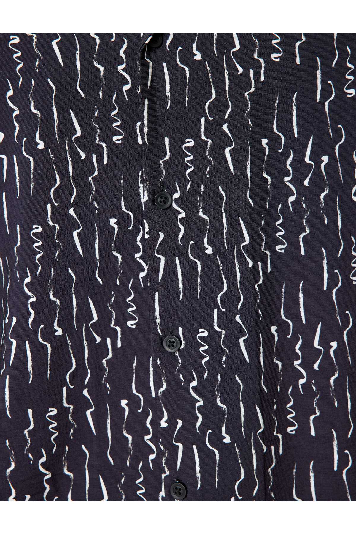 پیراهن طرح دار آستین کوتاه دکمه دار