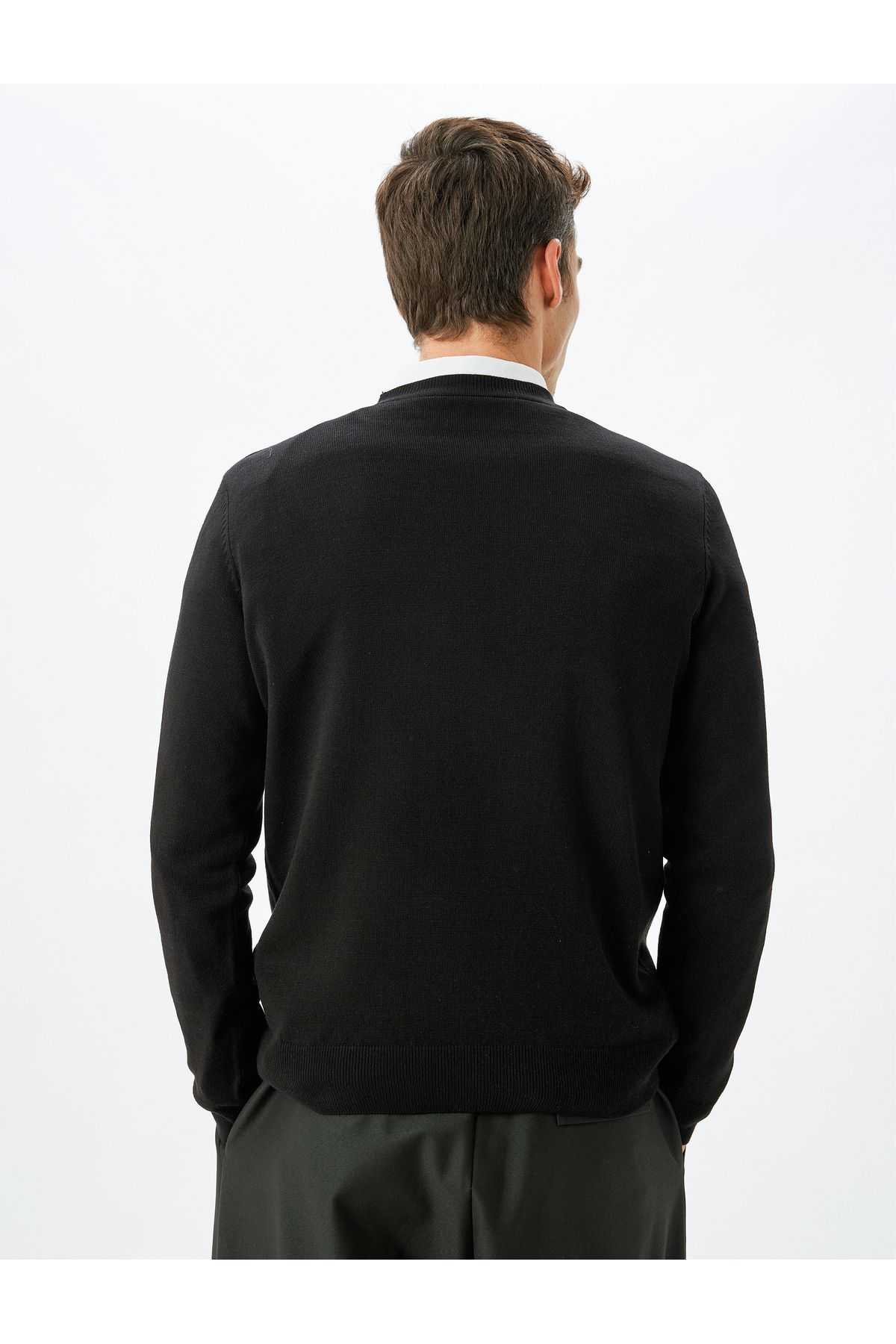 ژاکت بافتنی پایه آستین بلند یقه خدمه