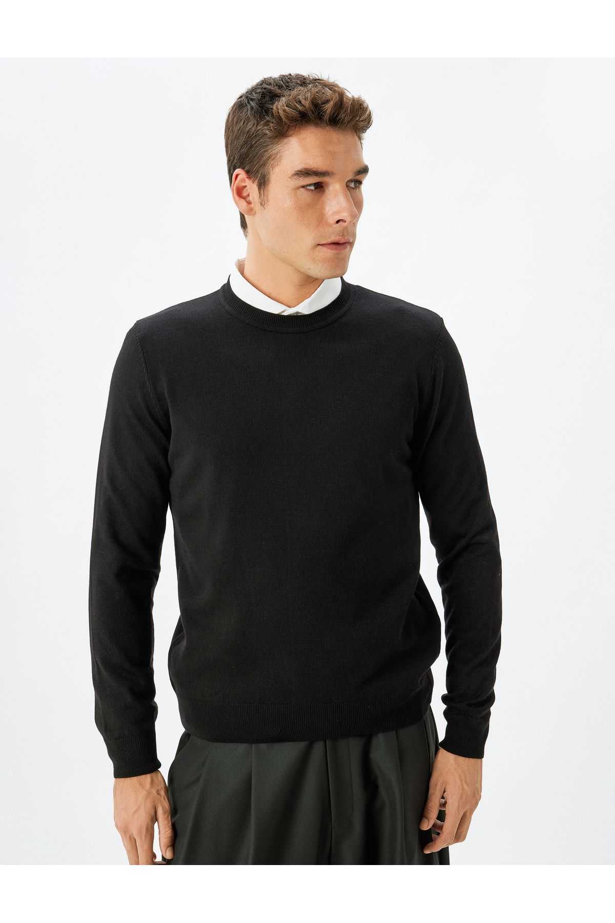 ژاکت بافتنی پایه آستین بلند یقه خدمه