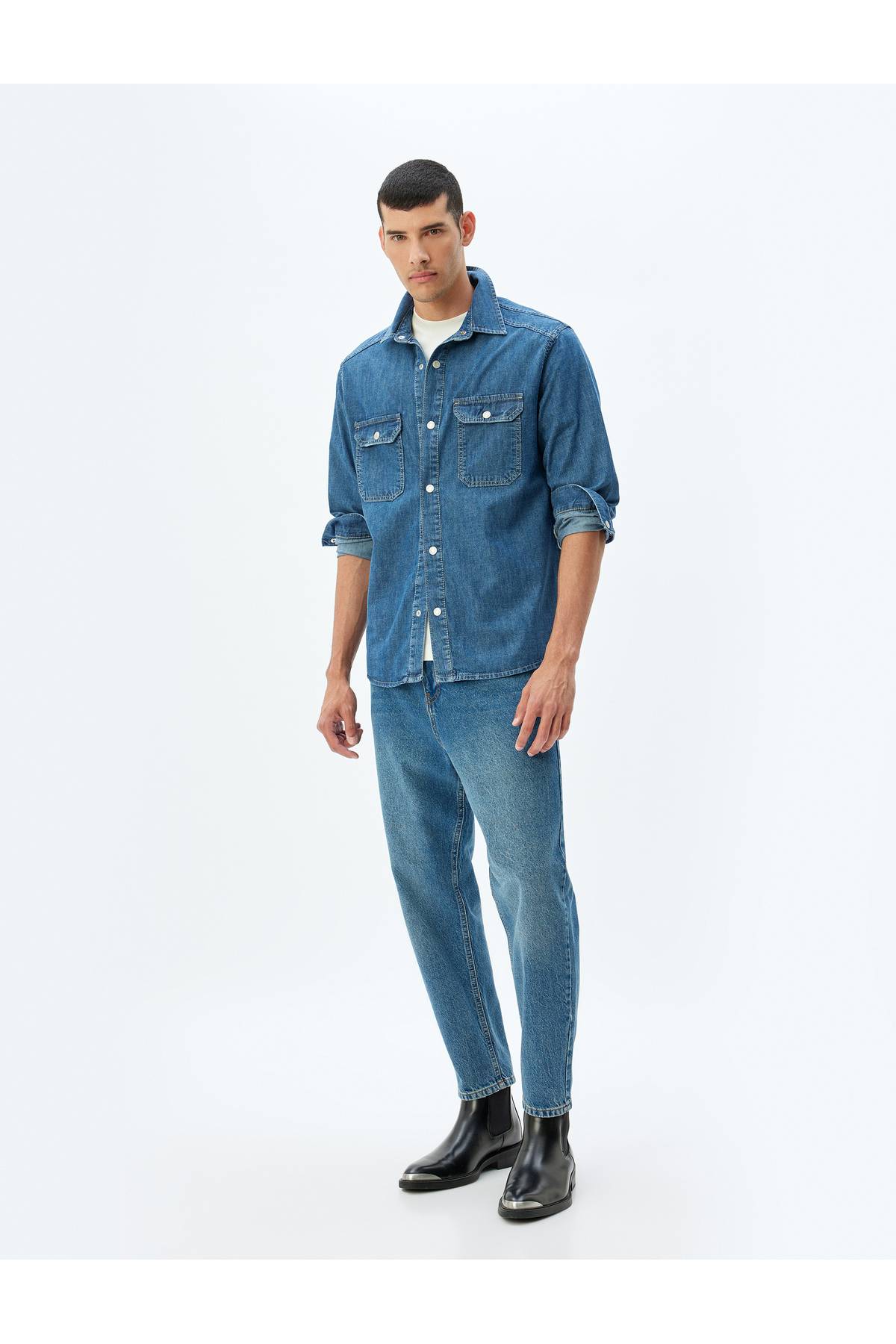 کت بزرگسال مردانه نیلی سبک