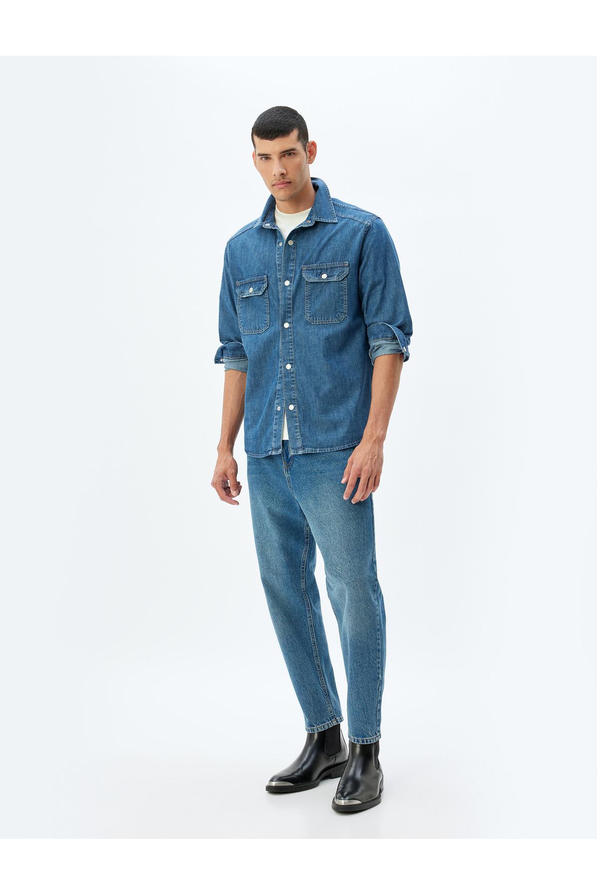 کت بزرگسال مردانه نیلی سبک