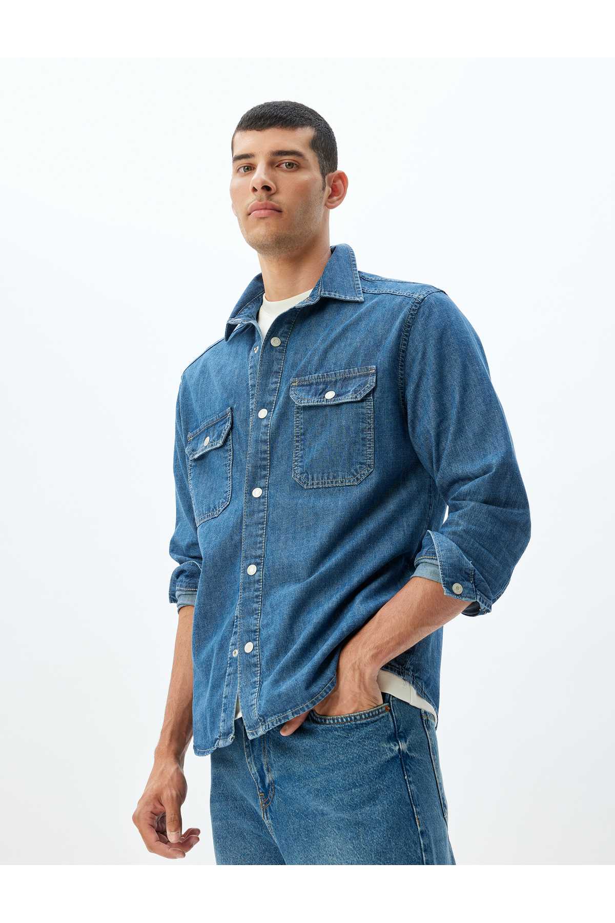 کت بزرگسال مردانه نیلی سبک