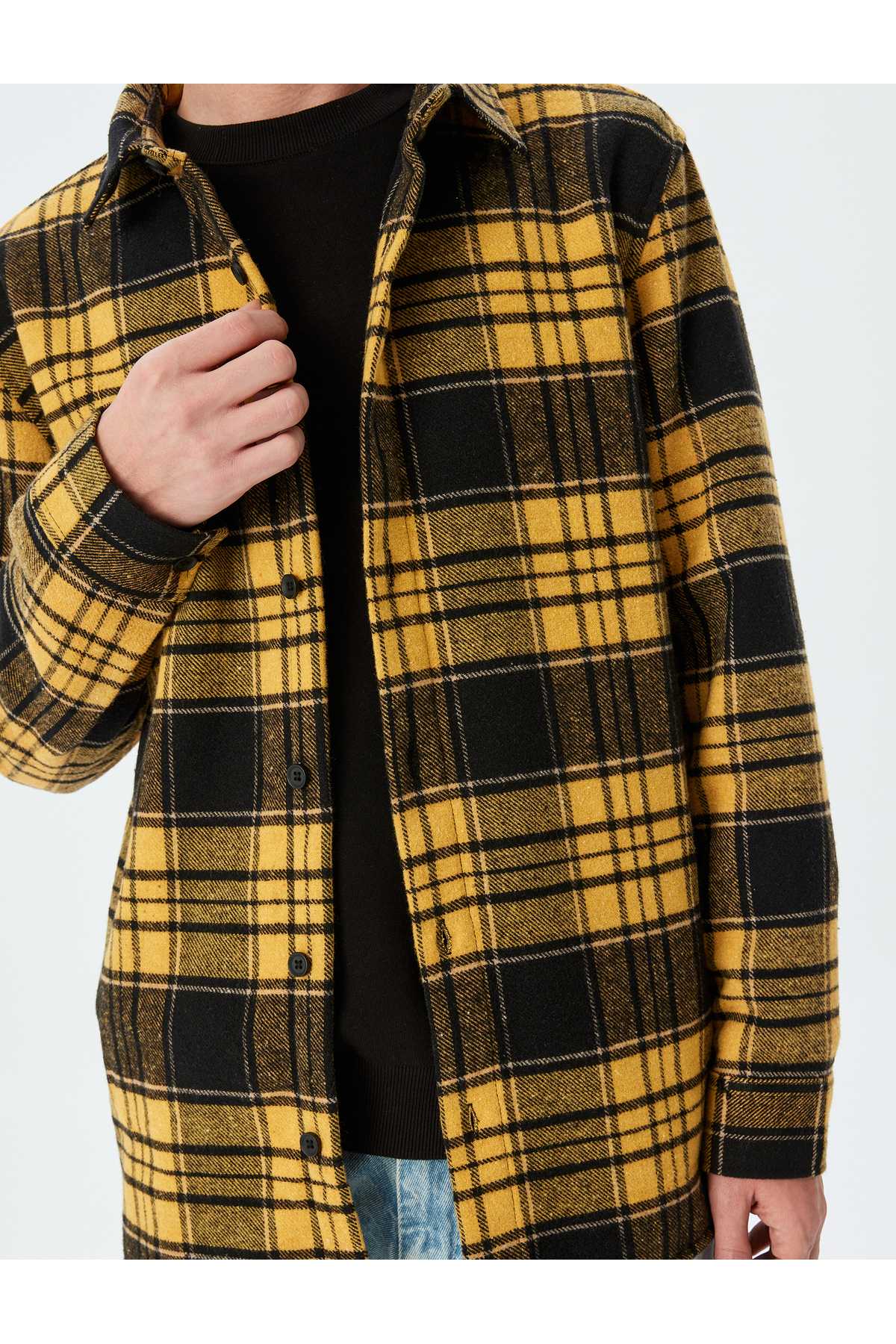 پیراهن الوار جیب دار بلند