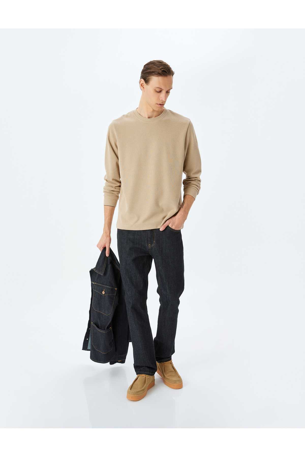 سویشرت یقه خدمه پایه پنبه ترکیبی