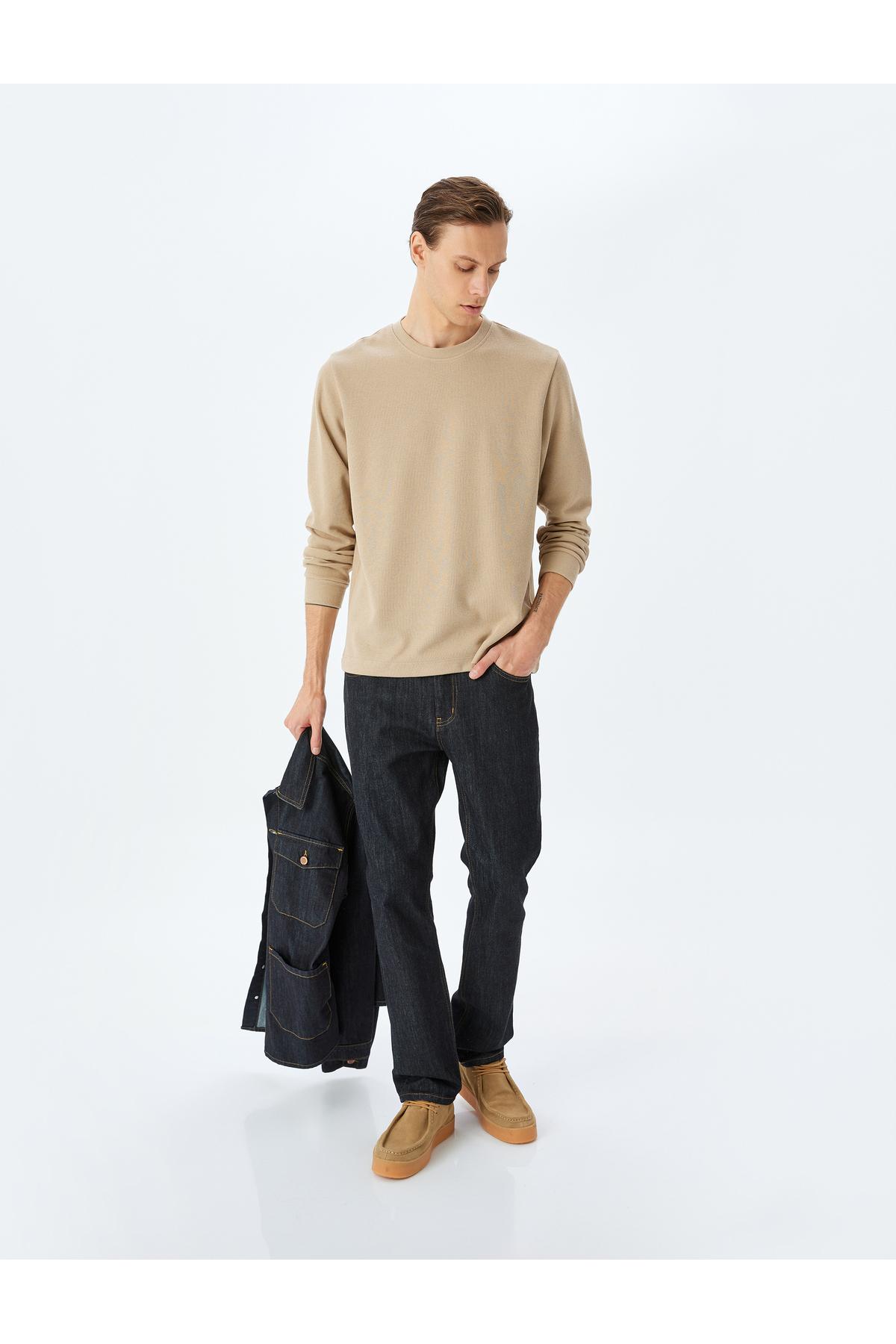 سویشرت یقه خدمه پایه پنبه ترکیبی