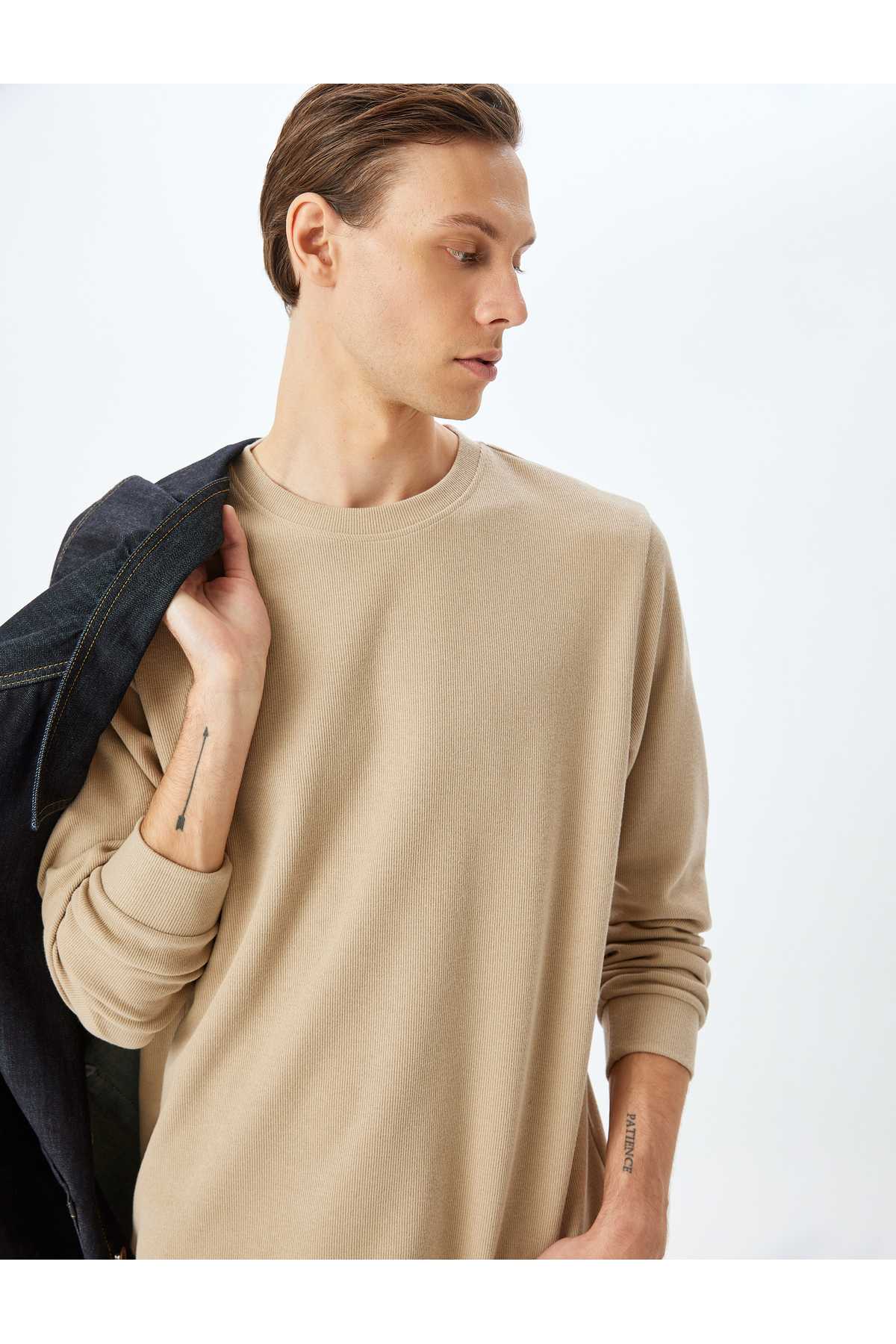 سویشرت یقه خدمه پایه پنبه ترکیبی