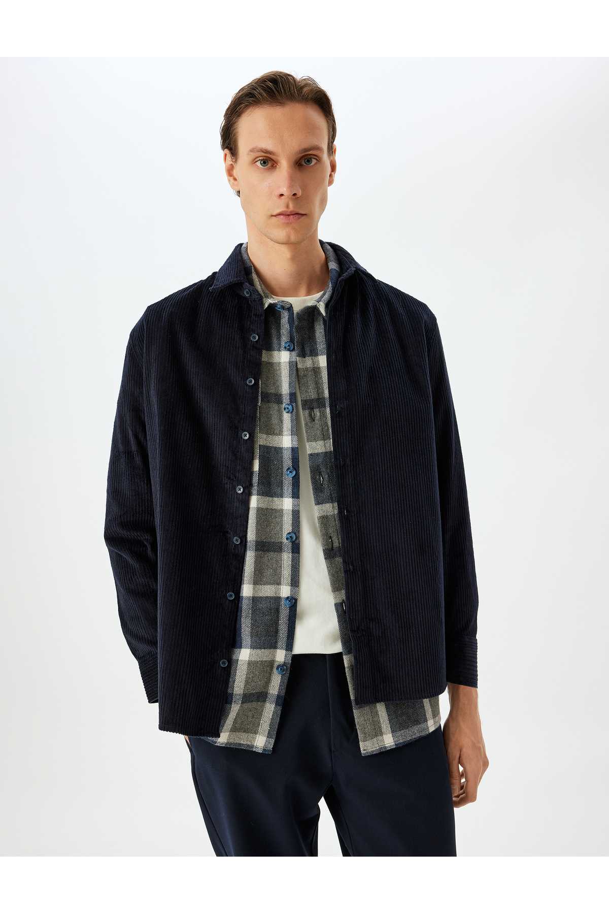 پیراهن مخملی پنبه ای آستین بلند