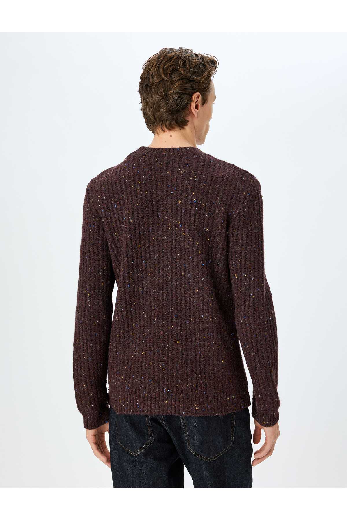 ژاکت بافتنی آستین بلند یقه خدمه