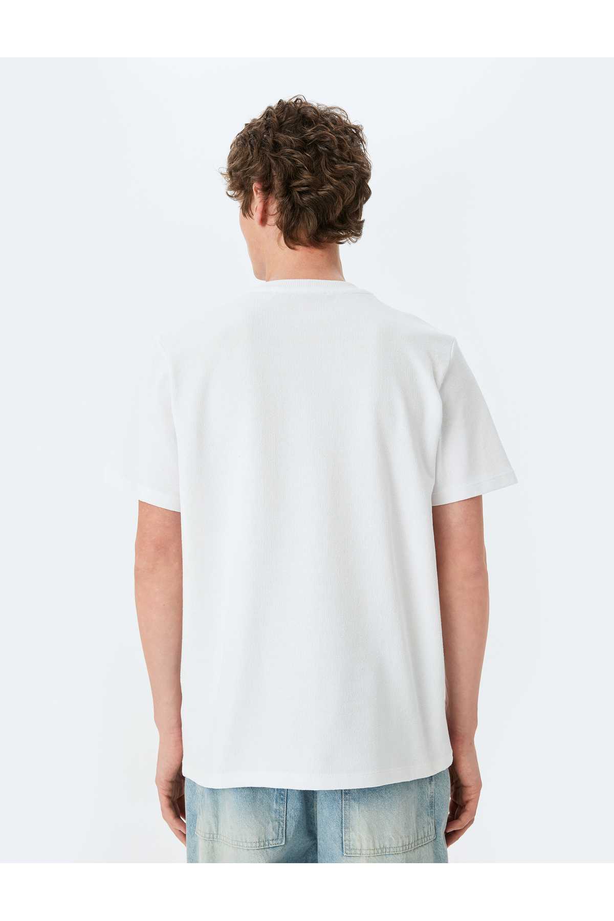 لیبل آستین کوتاه یقه دوچرخه به تفصیل T -Shirt