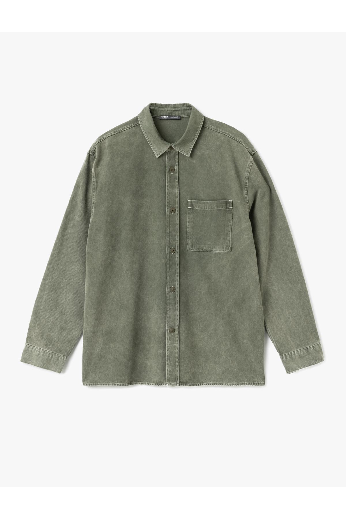 پیراهن آستین بلند و دقیق جیب پنبه پنبه