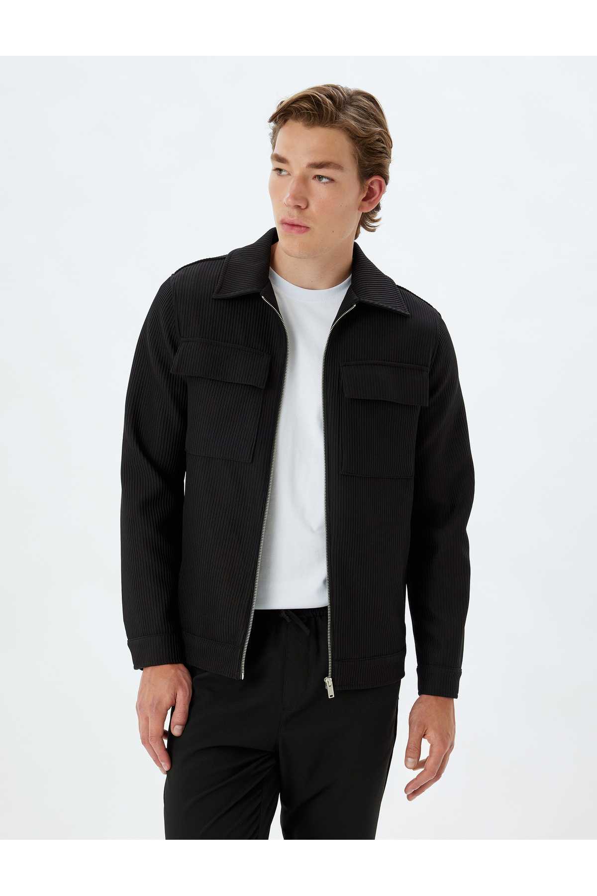 ژاکت پیراهن با جیب درب فتیله