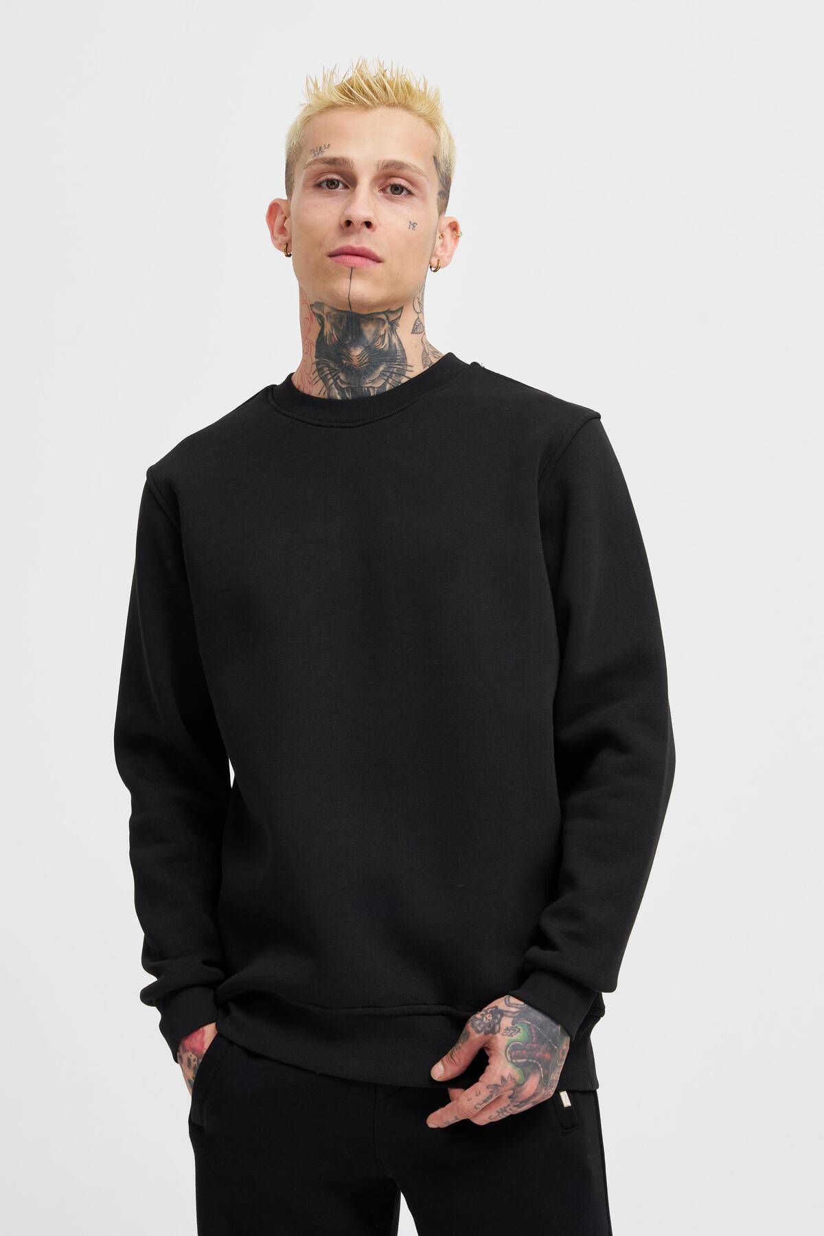 سویشرت مردانه یقه خدمه معمولی خاکستری روشن