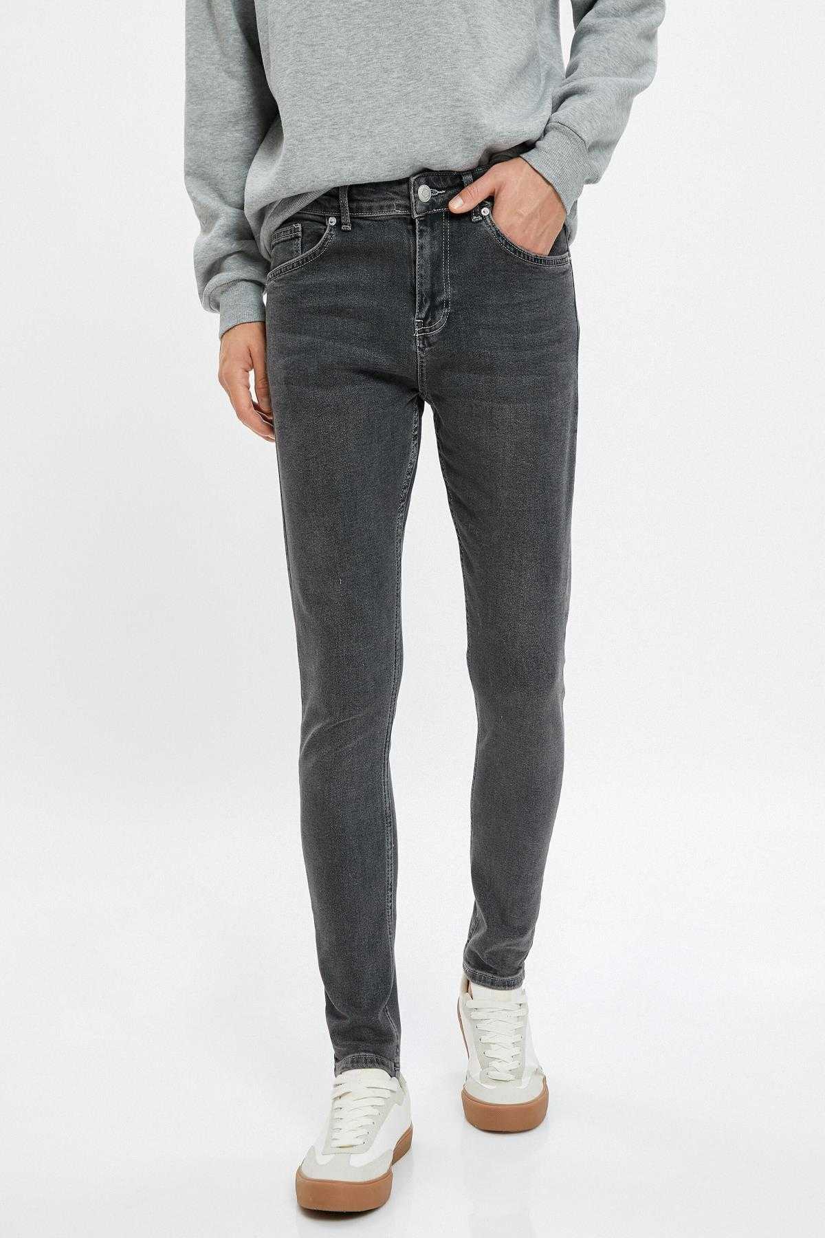 شلوار جین فوق لاغر با جیب های نخی - جاستین ژان